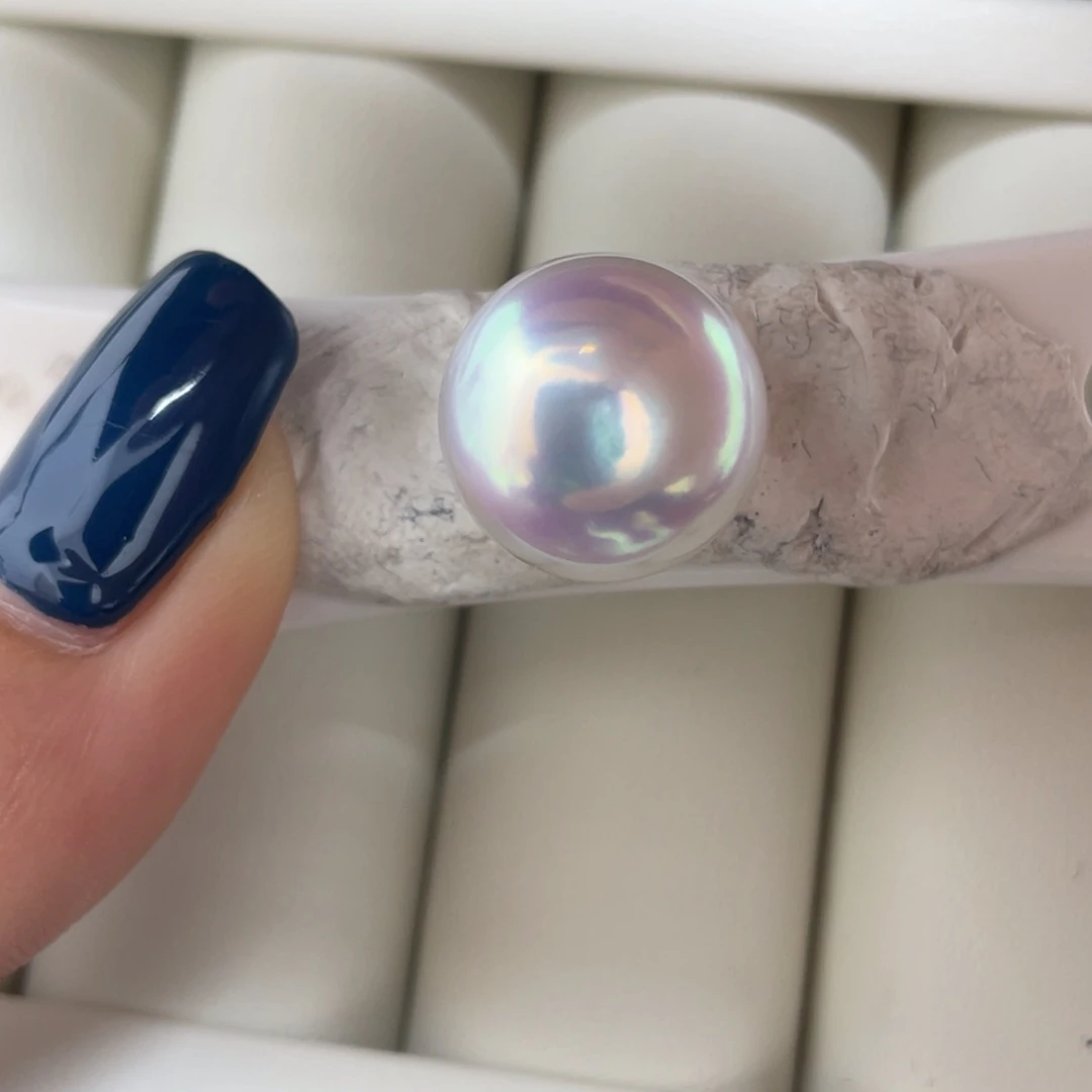 定制海水珍珠未镶嵌裸珠海水炫彩澳白13.9