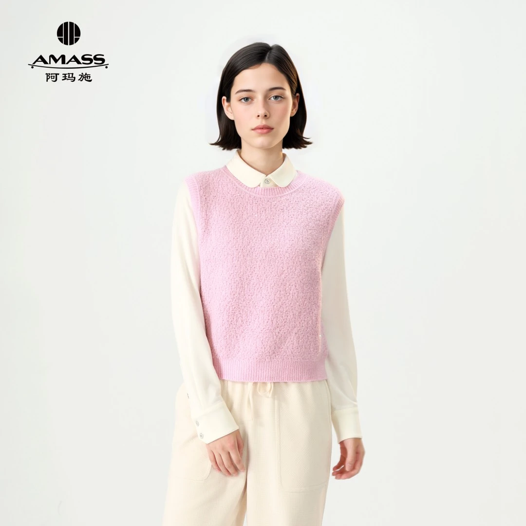 阿玛施【官方正品】秋冬新款轻奢百搭休闲时尚星空针织背心538087