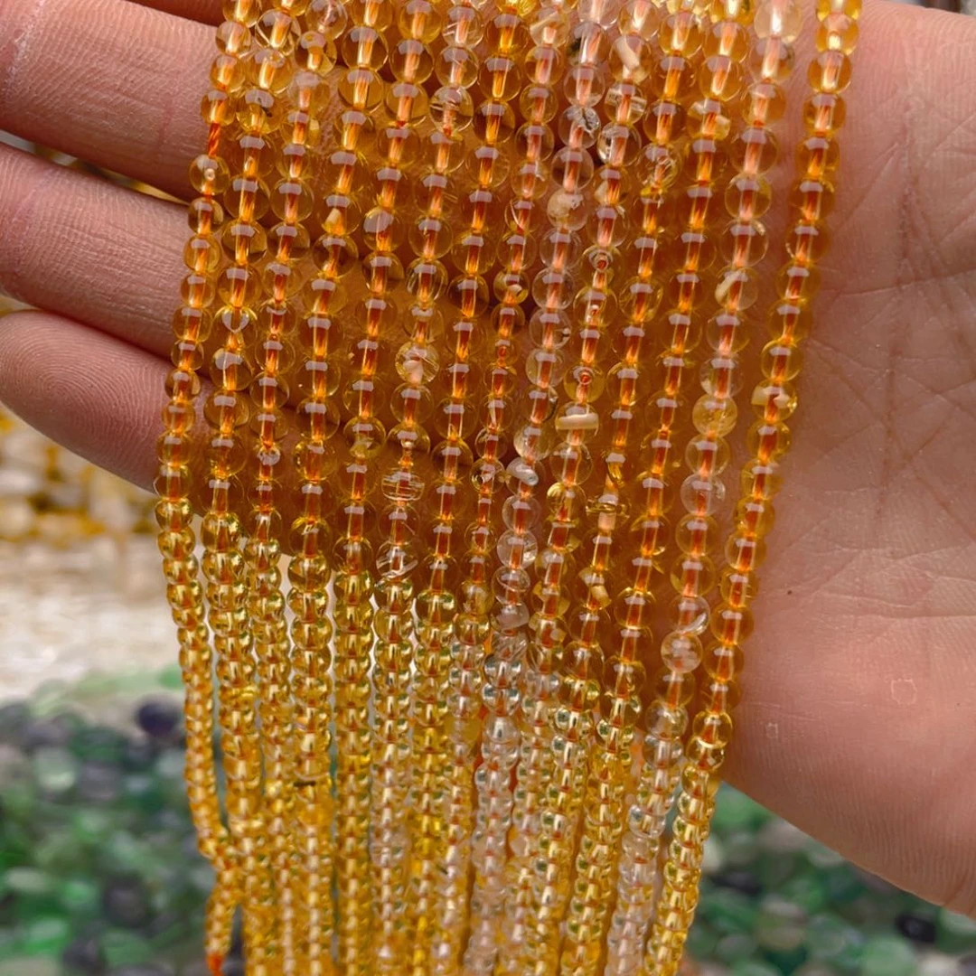 玛瑙/玉髓珠宝半成品未镶嵌黄水晶1条卡4