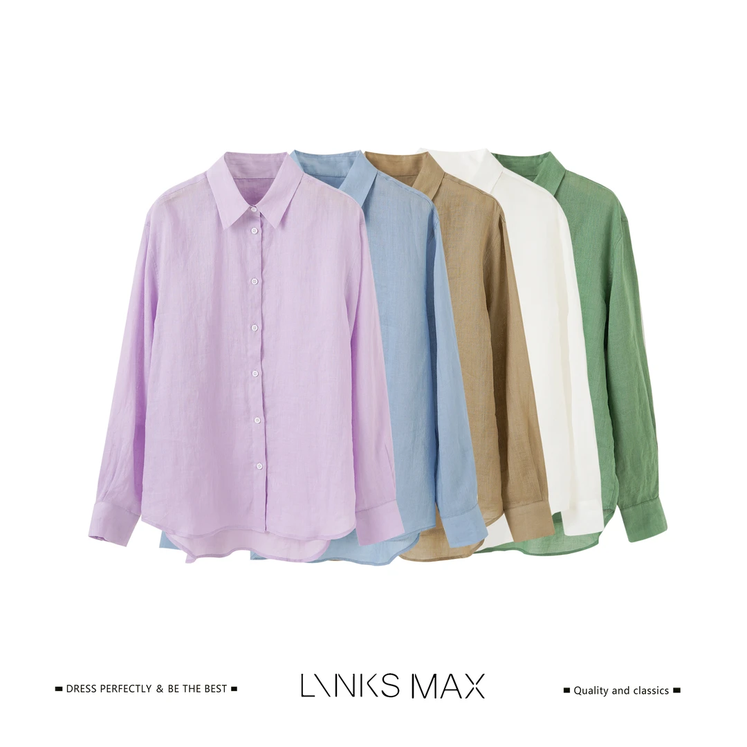 Links Max【可可专属】苎麻肌理感极简薄款衬衫YK267