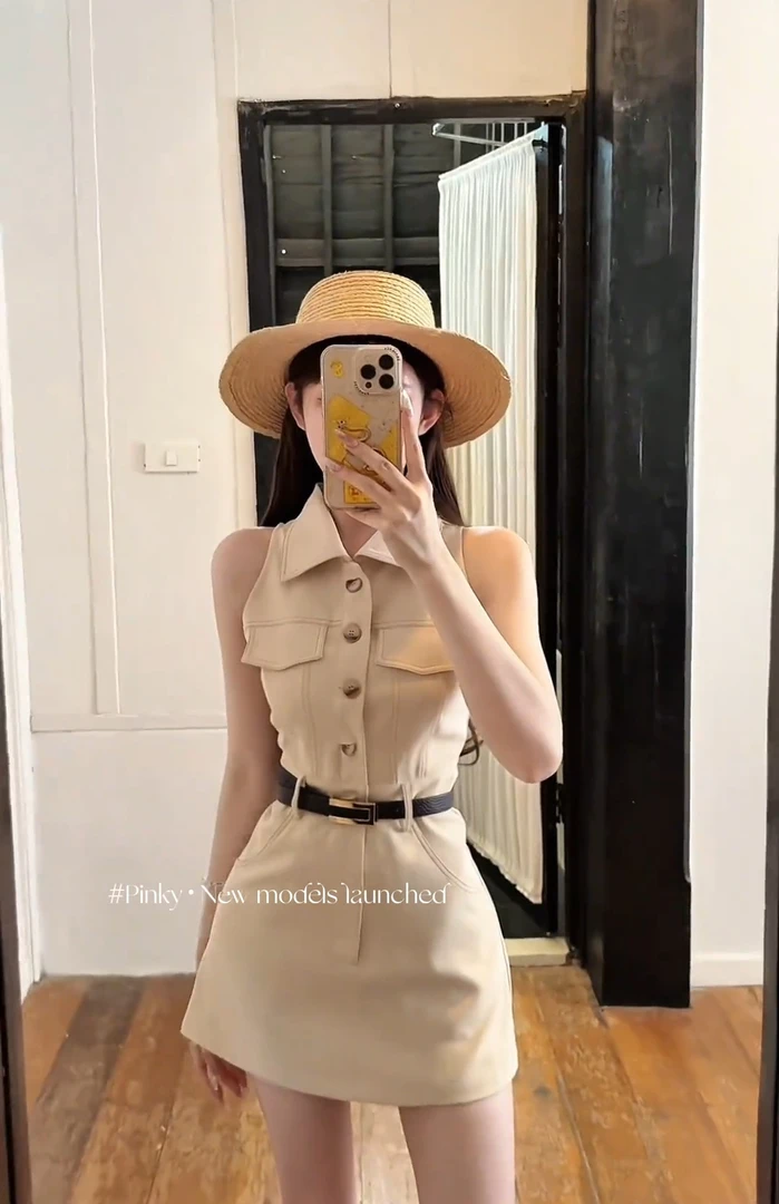 “唤醒衣厨”2025夏季新款法式裙子设计感韩版气质中高腰连衣裙