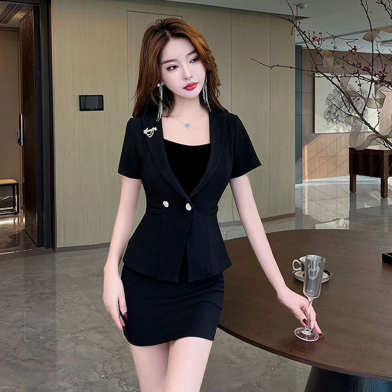 2025新款正装通勤风甜美风显瘦酒店工作制服服装遮肚时尚工服女装