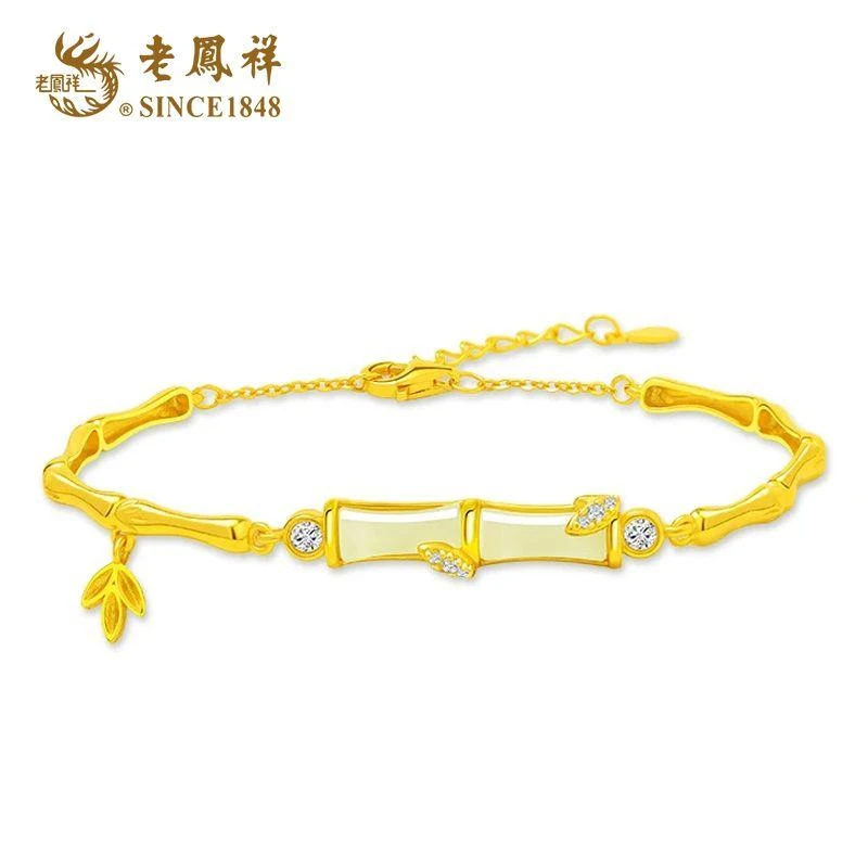 老鳯祥 浮光竹影节节高升简约百搭手链 S05300