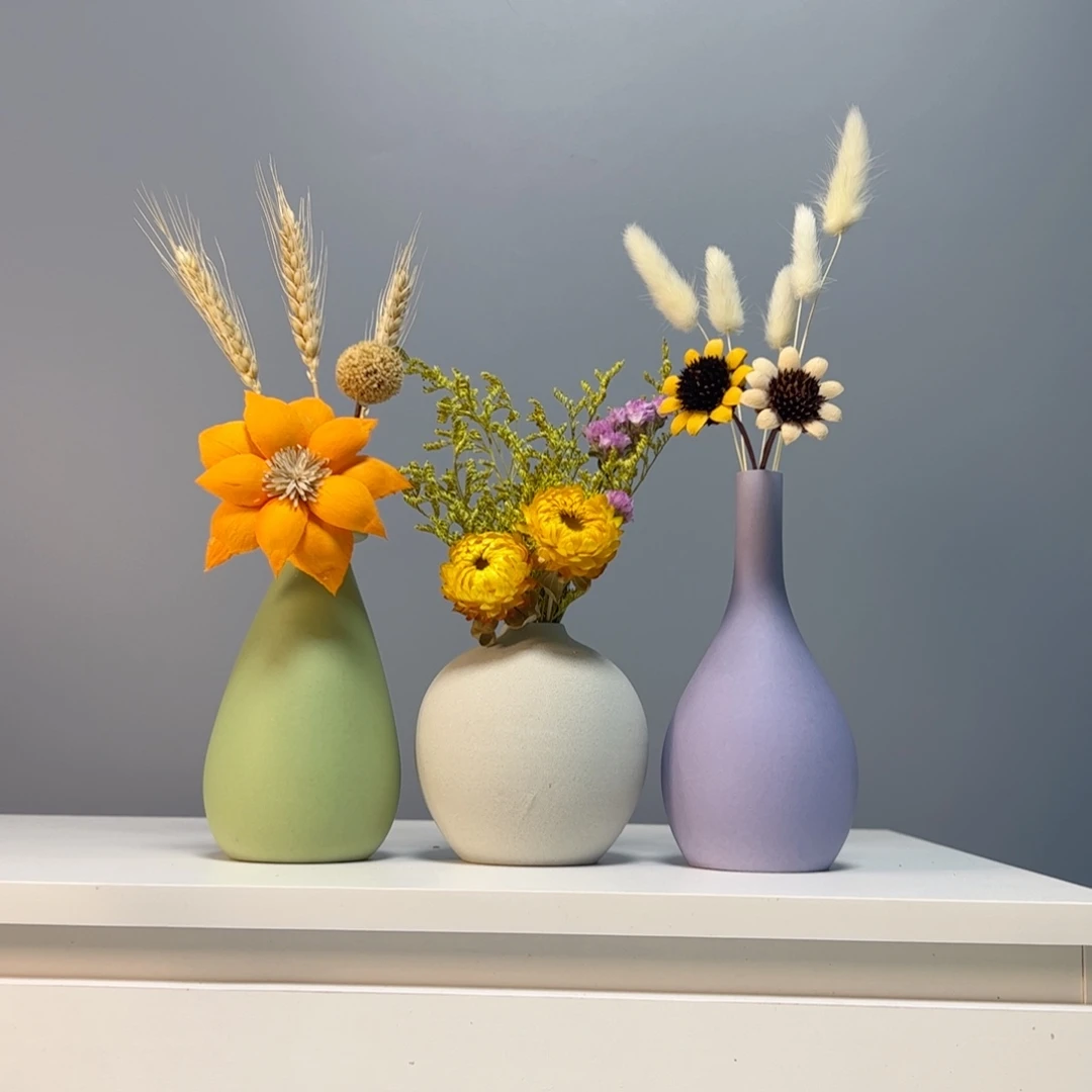 陶瓷花瓶景德镇手作陶瓷花瓶摆件无孔