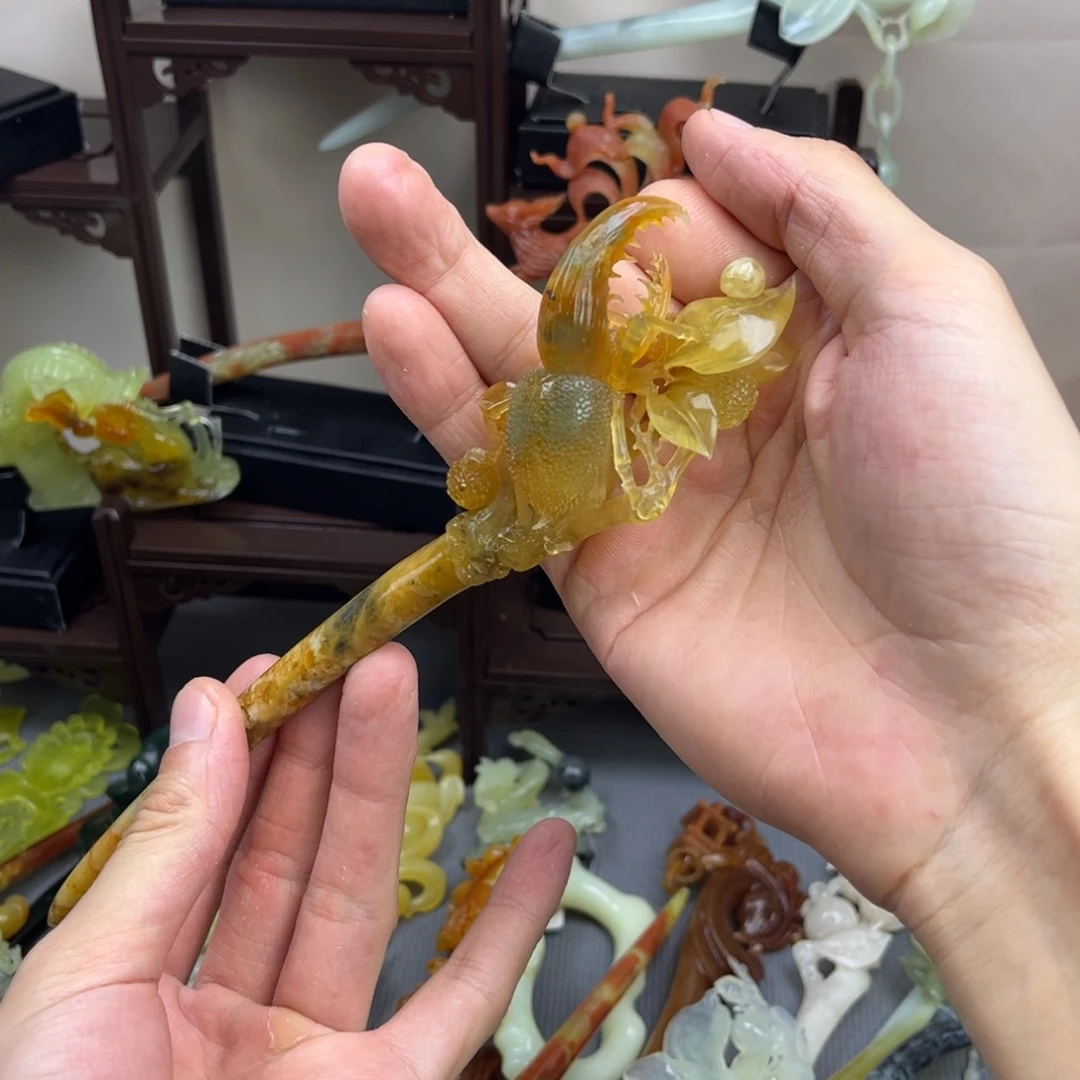 蛇纹石玉未镶嵌发饰