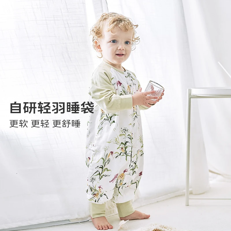 CUTELIFE宝宝睡袋四层竹棉纱布四季通用儿童防踢被
