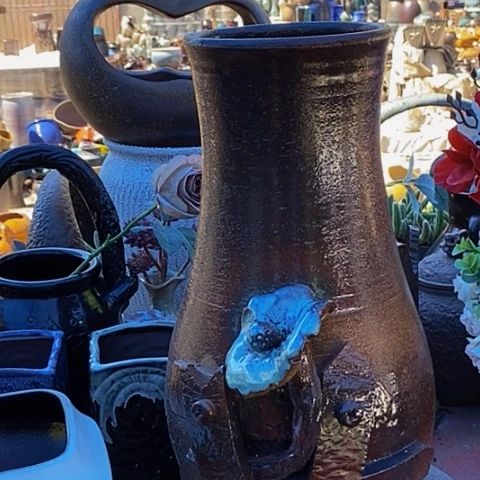 紫砂花盆口16.5高度40.5无孔手工福利