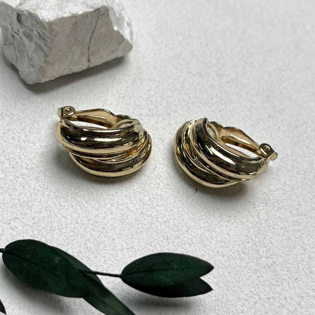 铜合金耳饰 【六六中古】孤品复古耳夹th7233