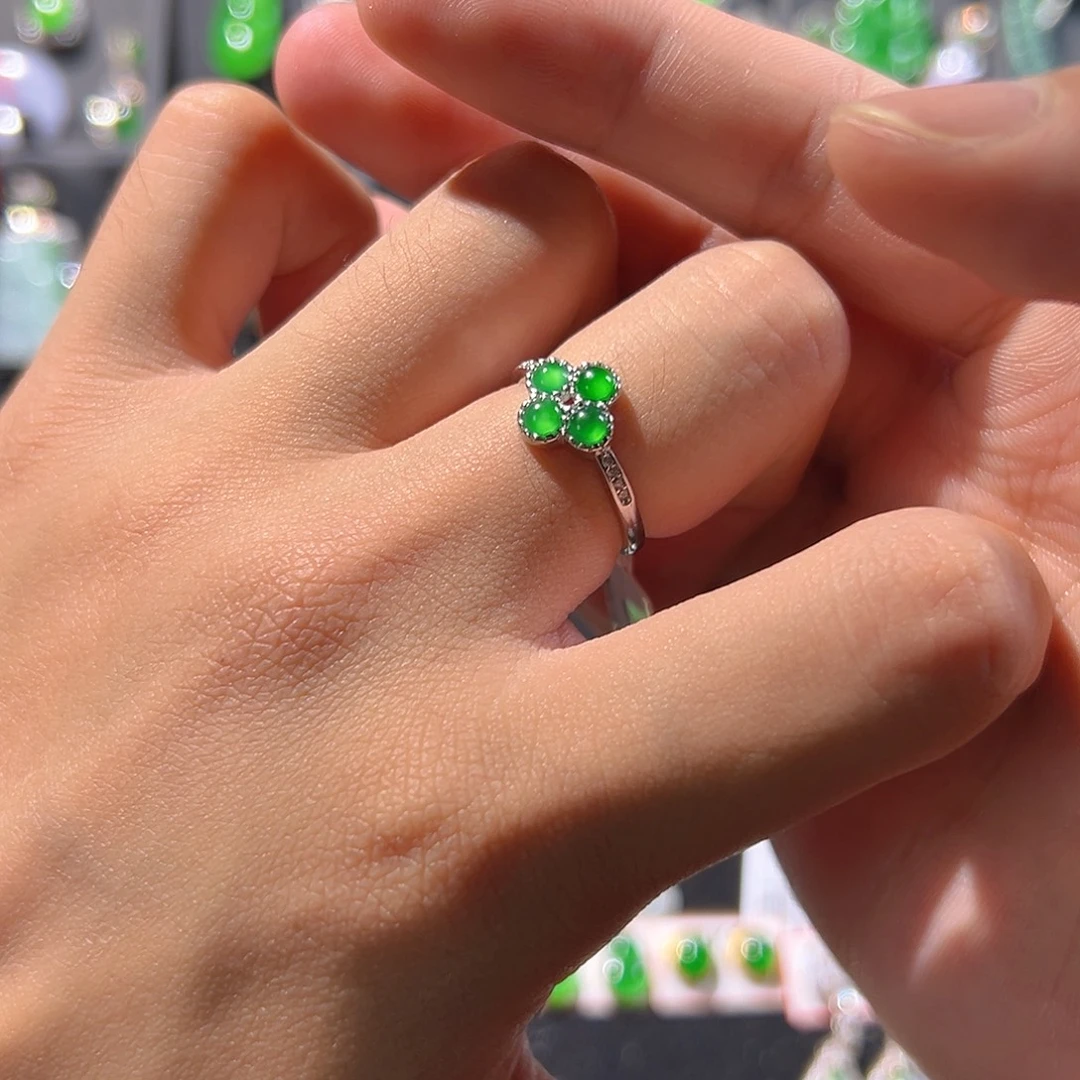 翡翠银S925镶嵌戒指