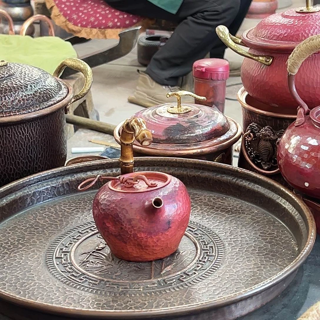 小号火烧竹节铜壶