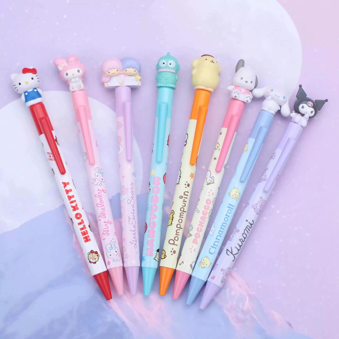 现货！日本Sanrio三丽鸥美乐蒂 hellokitty 库洛米按动黑色圆珠笔