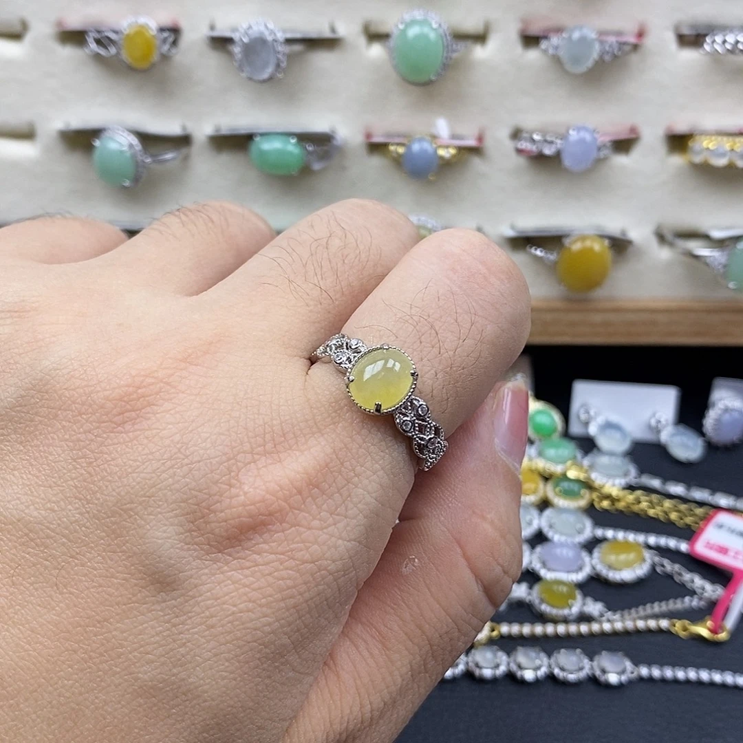 翡翠银S925镶嵌戒指