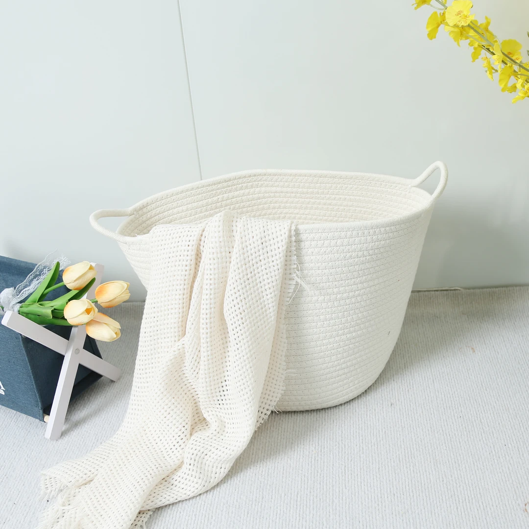 时尚北欧风编织收纳筐储物收纳筐多功能6D954(个别微脏、微瑕)