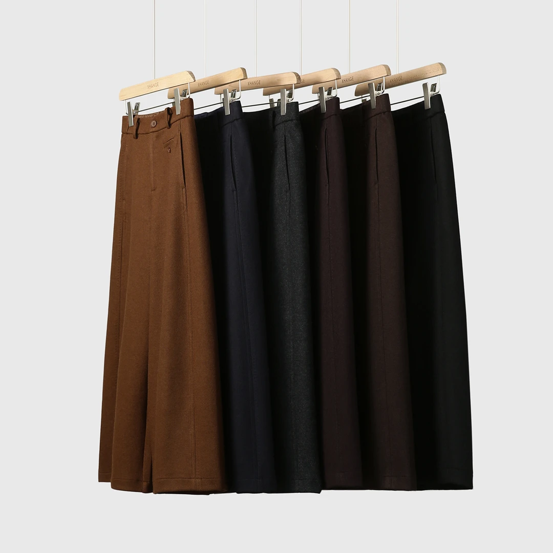 「秋日C位」羊毛混纺直筒裤莫兰迪六色立体剪裁休闲长裤KZJ897797AL