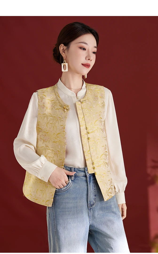 ZHUOXI/着西新中式减龄上衣2025秋冬新款气质显瘦马甲62501321