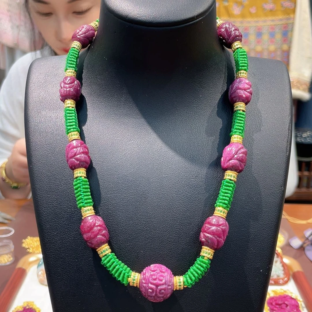 锦纶非金属红宝项链