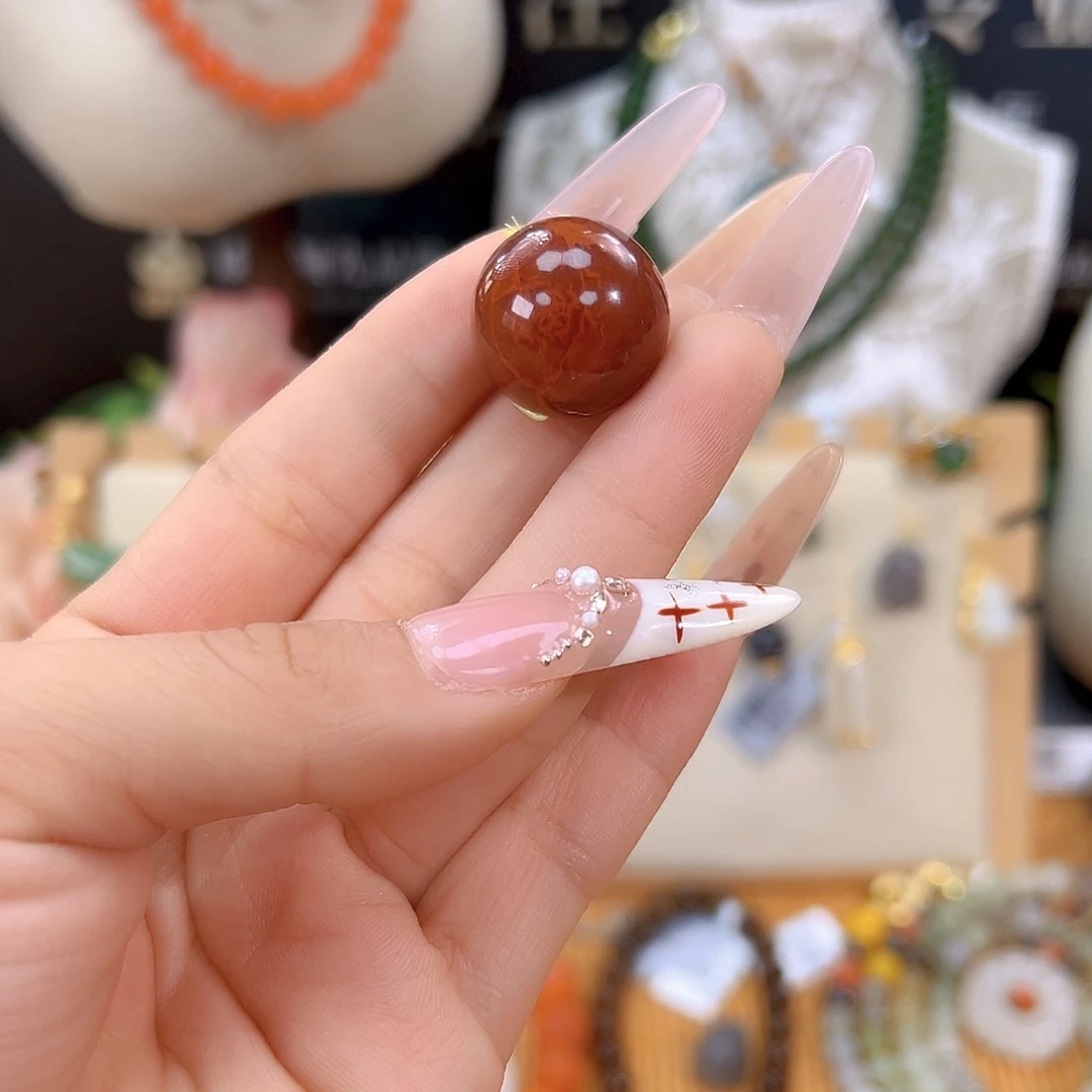 南红玛瑙未镶嵌珠宝半成品卡19大珠sj