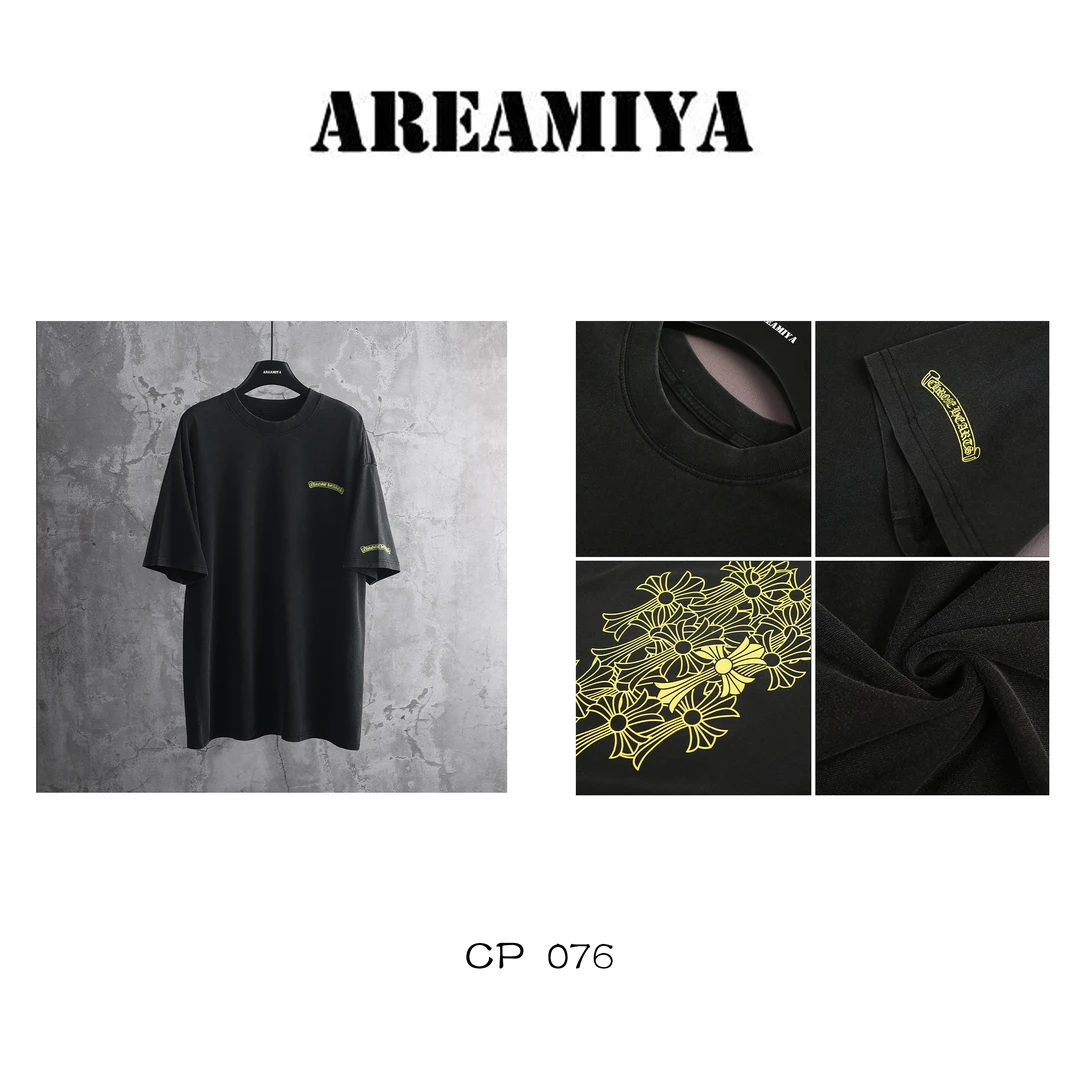 高街美式创意十字架印花短袖CP076