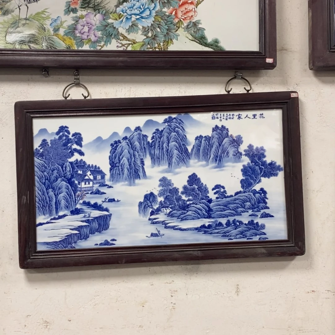 瓷片90*52*1景德镇瓷板画柴窑烧制