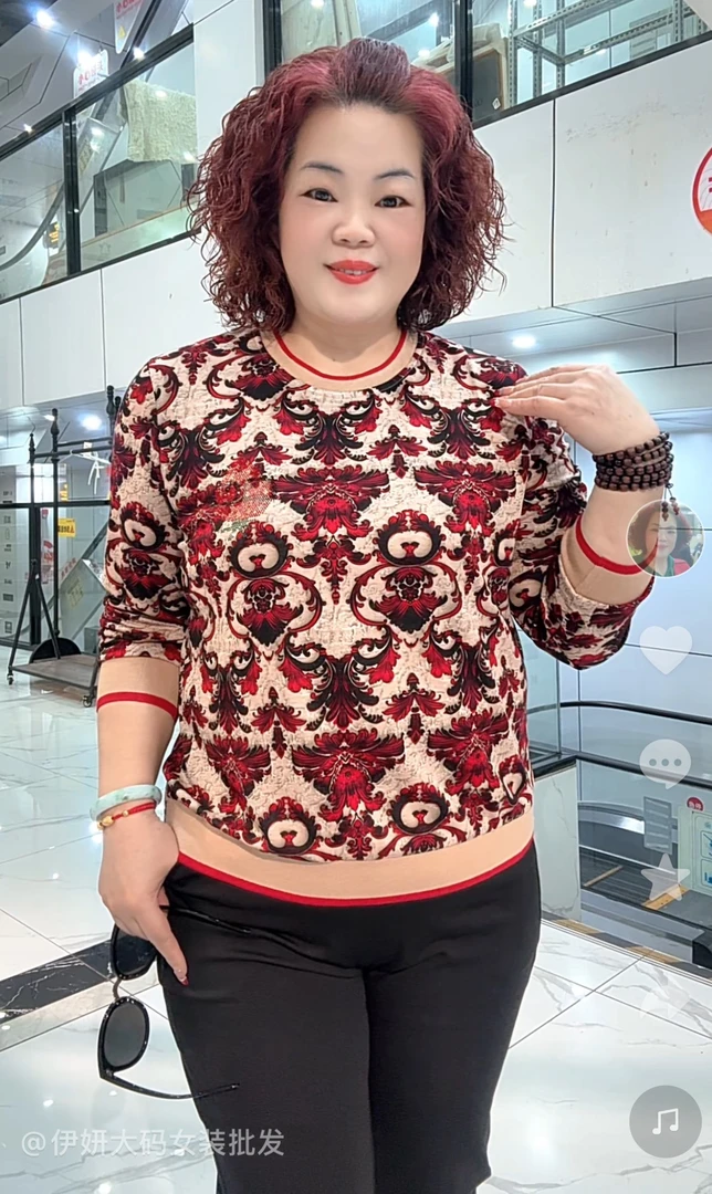 上衣红色828网红长袖2025年春季大码时尚洋气热卖百搭休闲高品质