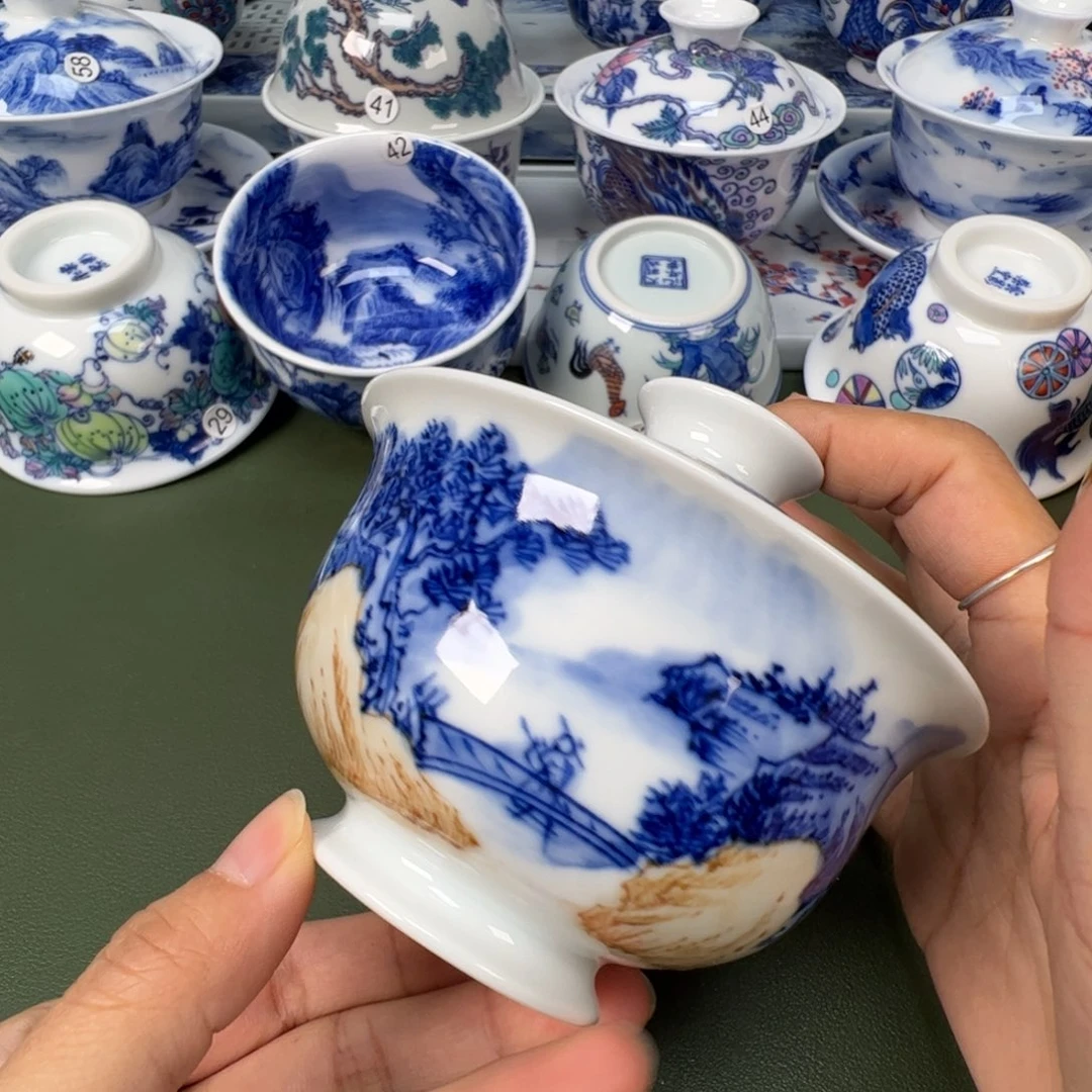 陶瓷景德镇纯手工纯手绘茶具木木61