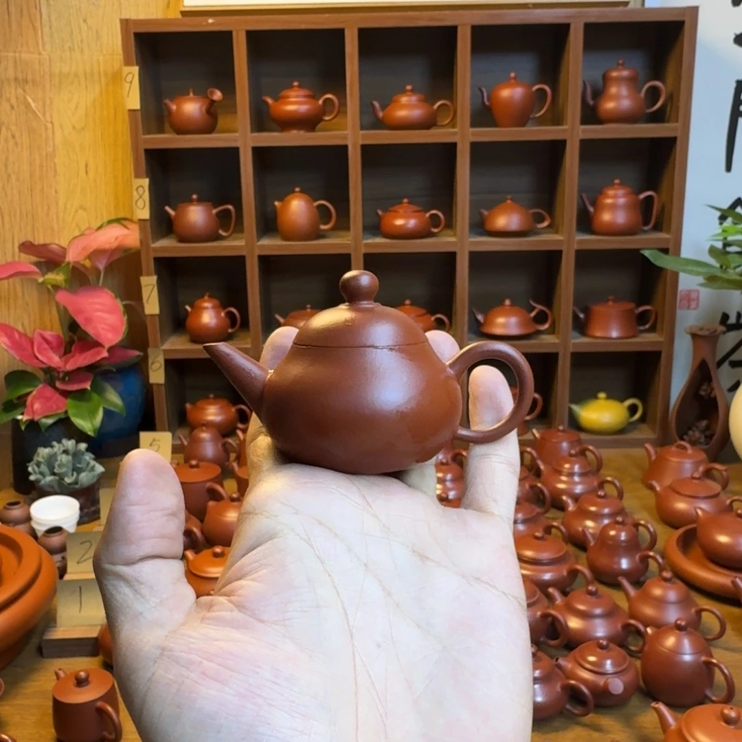 茶壶紫砂潮州朱泥壶梨壶50cc