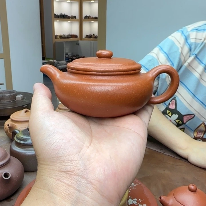 茶壶紫砂用****0纯红降坡泥85红200CC