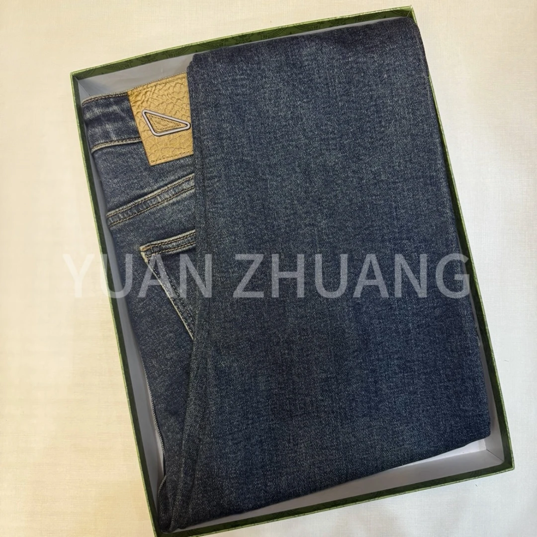 爆（9013小眼睛）秋冬新款时尚百搭轻奢潮牌中腰小直筒洗水牛仔