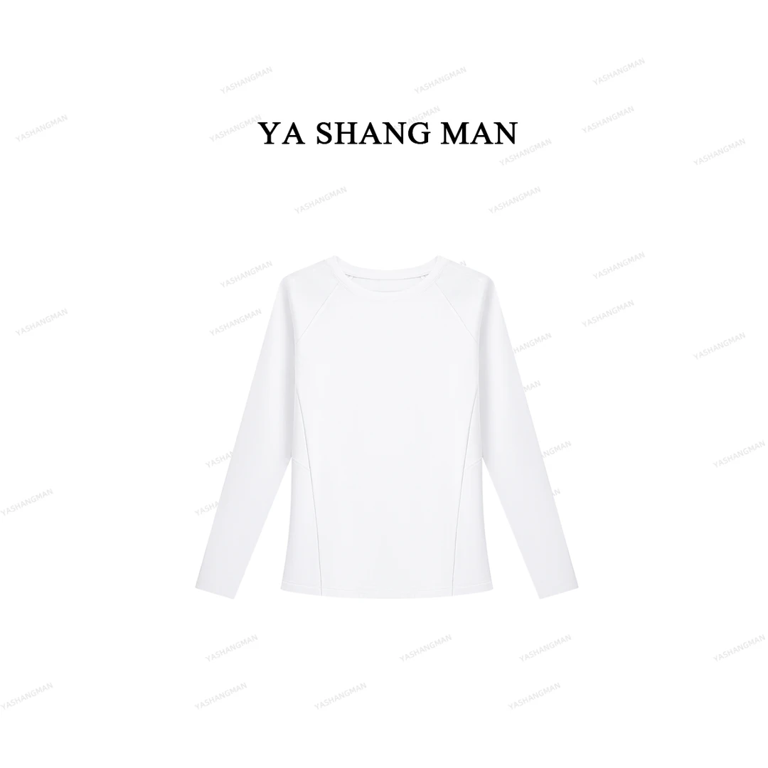 【设计师款】YASHANGMAN宽松长袖T恤百搭打底贴肤0摩擦打底衫 T2597