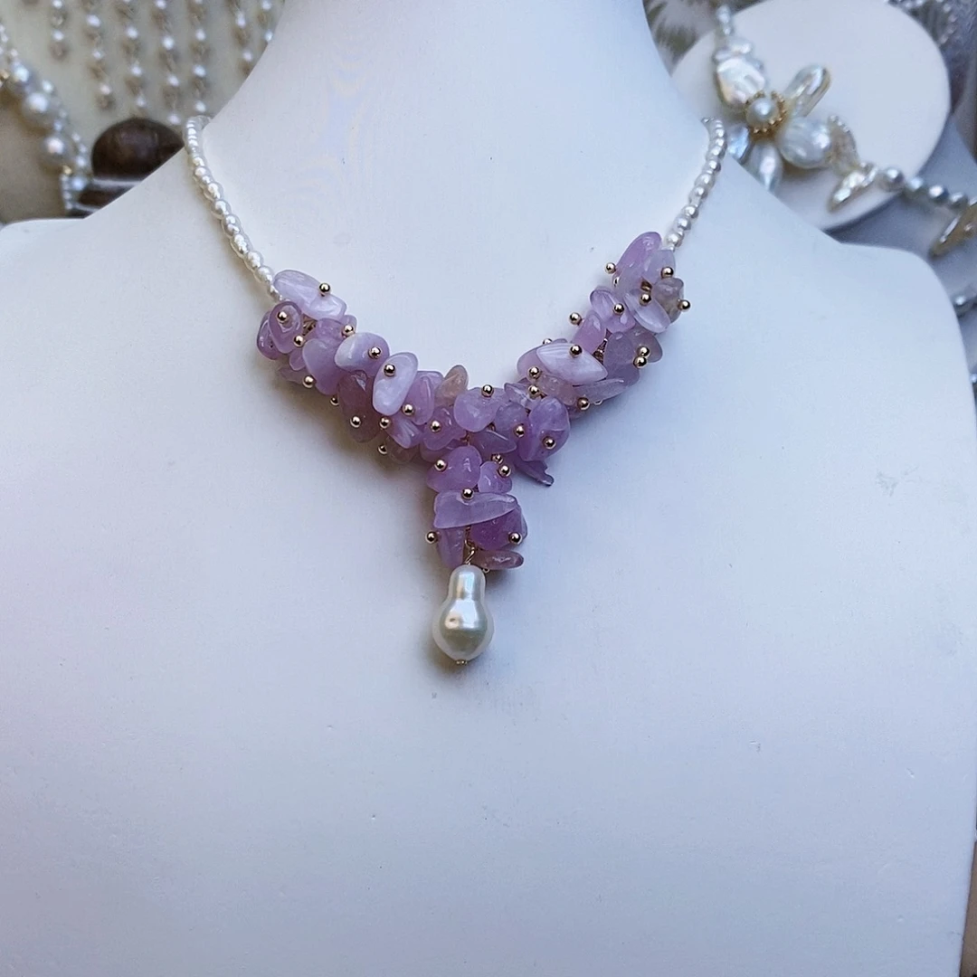 淡水珍珠颈饰银S925镶嵌