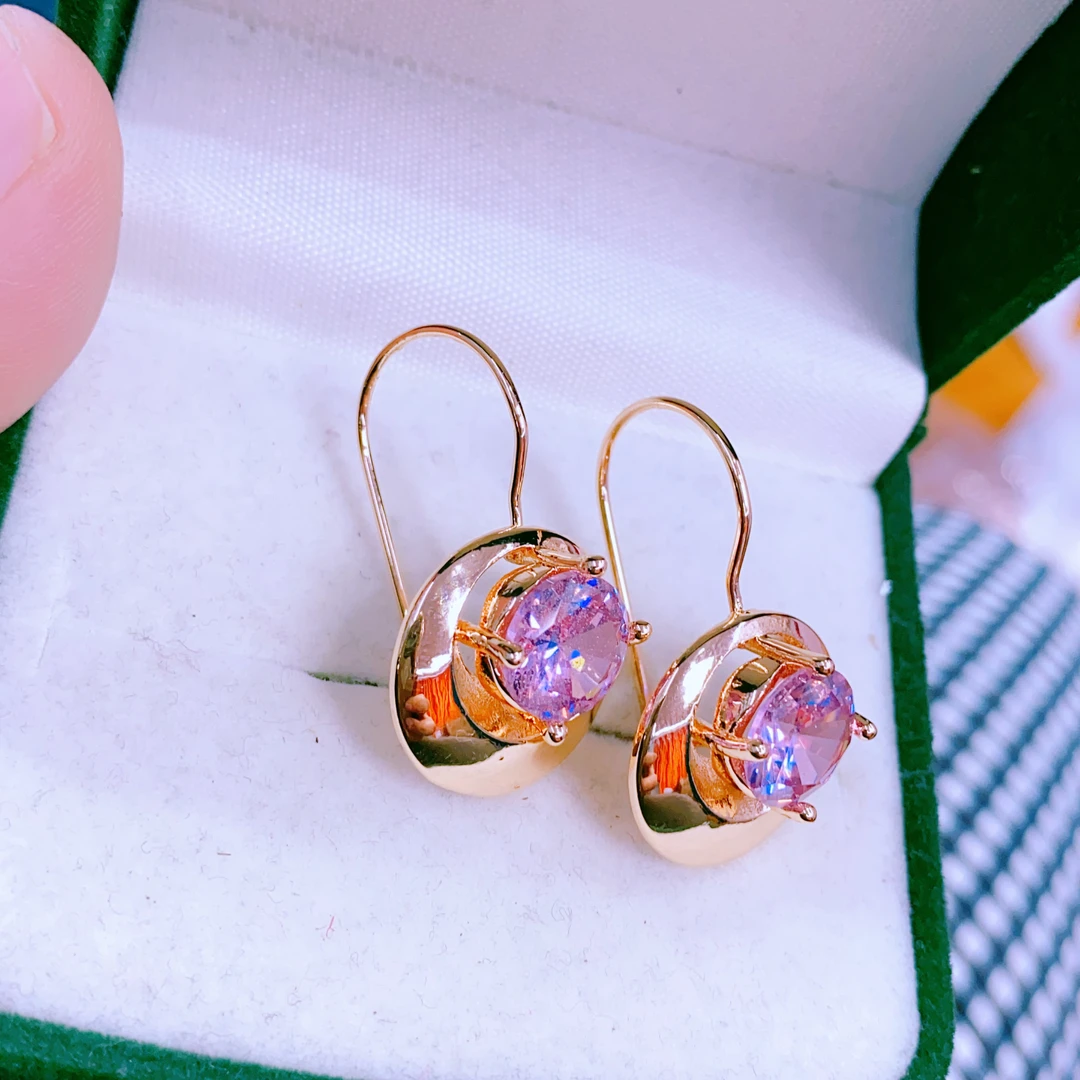 合金玻璃耳饰 妈妈款耳环 aybaldak 粉色