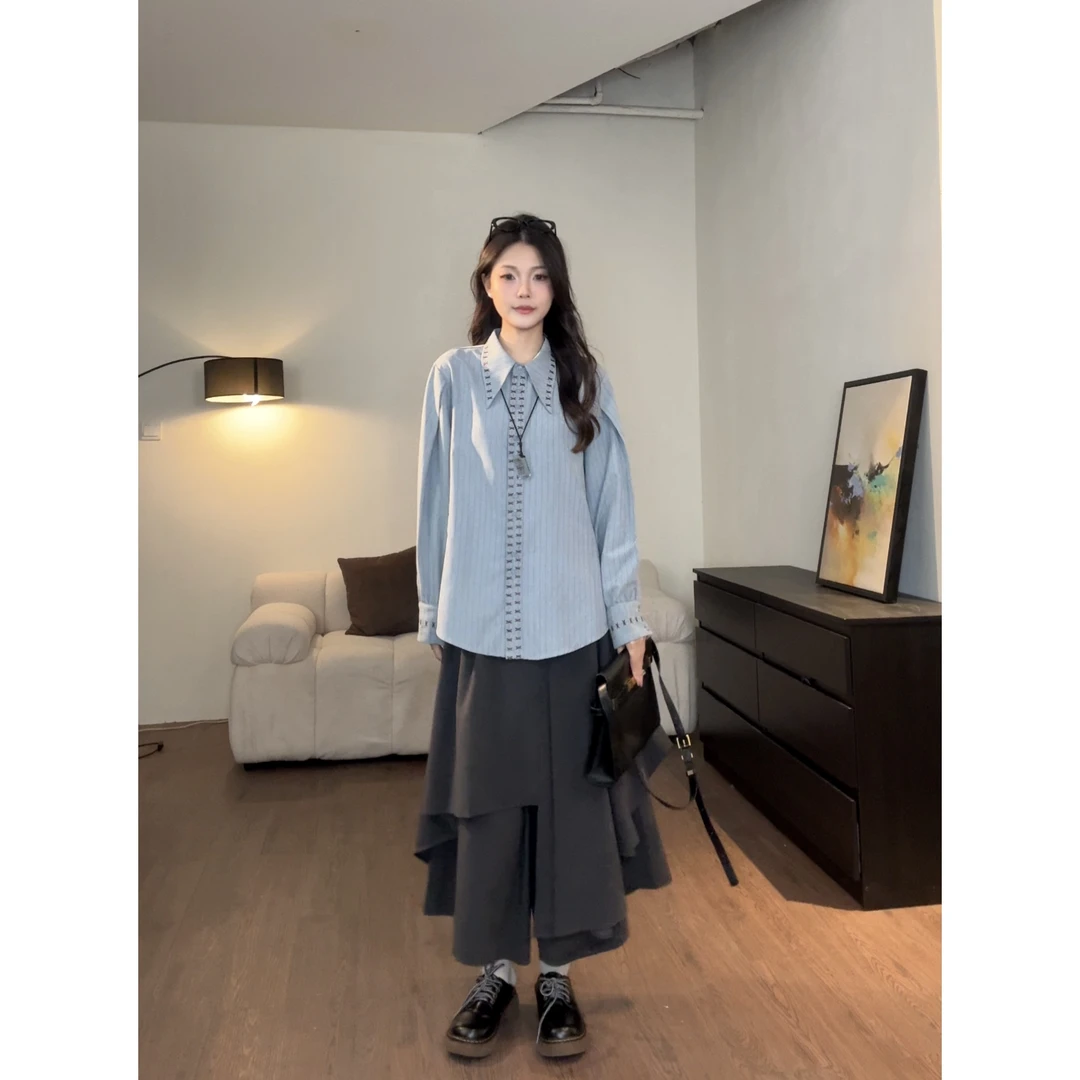 VGVL【骑士】百搭裙裤不规则设计感裤裙秋季半身裤女显瘦