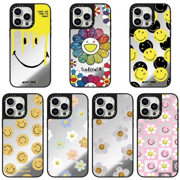 CASE联名村上隆太阳花小雏菊笑脸磁吸适用iPhone16promax防摔17