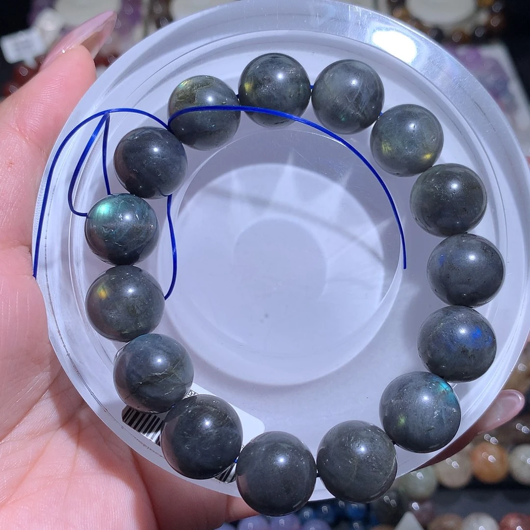 未镶嵌手链水晶黑体灰月光14咪