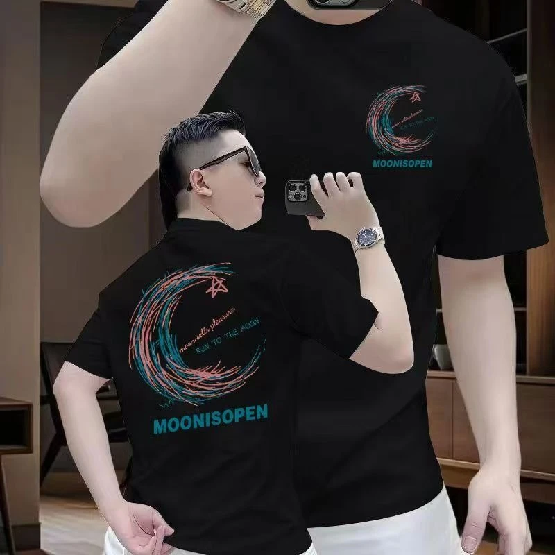 夏季新款白色恤男士短袖休闲圆领美式体恤修身上衣半袖印花时尚