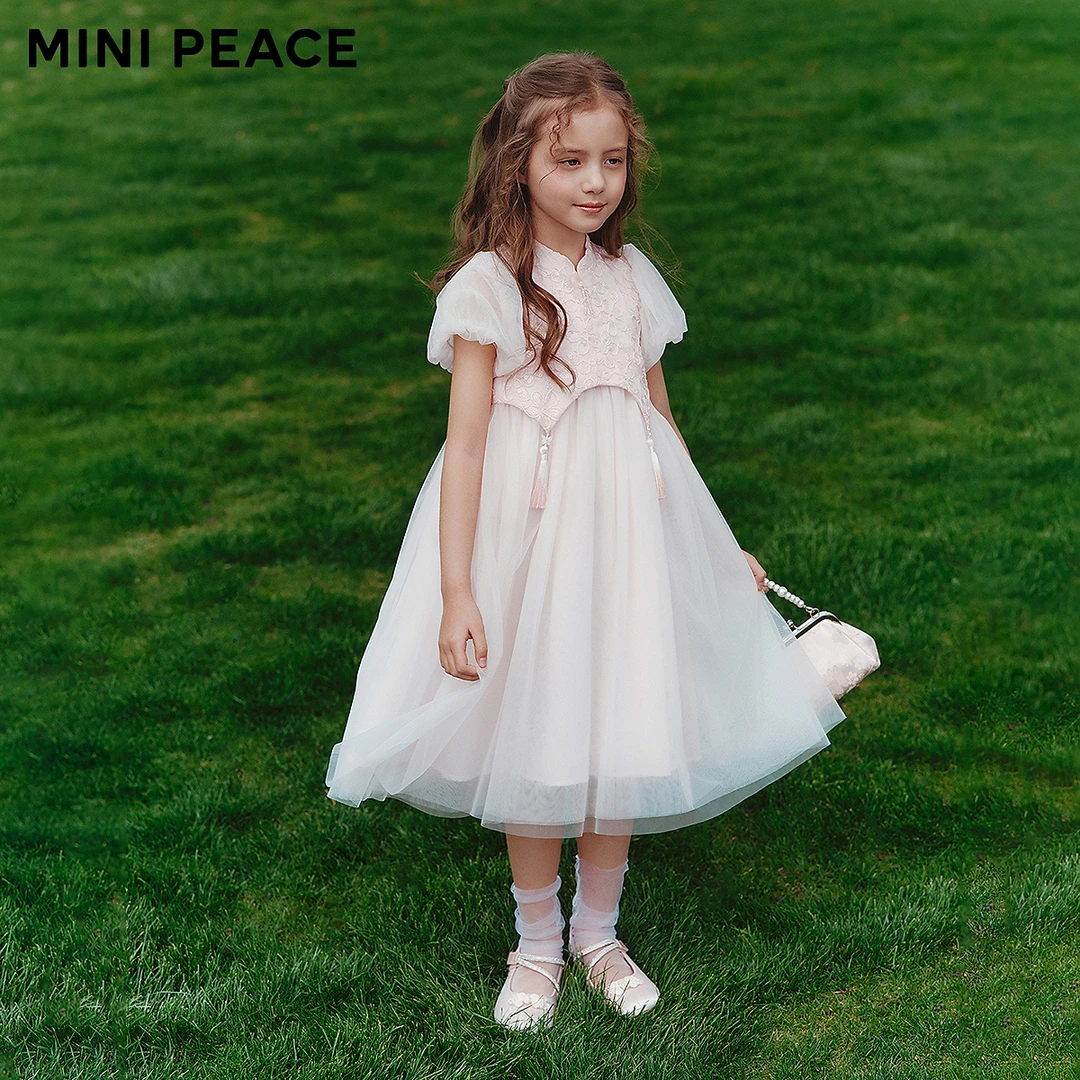 【专柜同款公主系列】MINIPEACE太平鸟女童新中式连衣裙网纱裙夏
