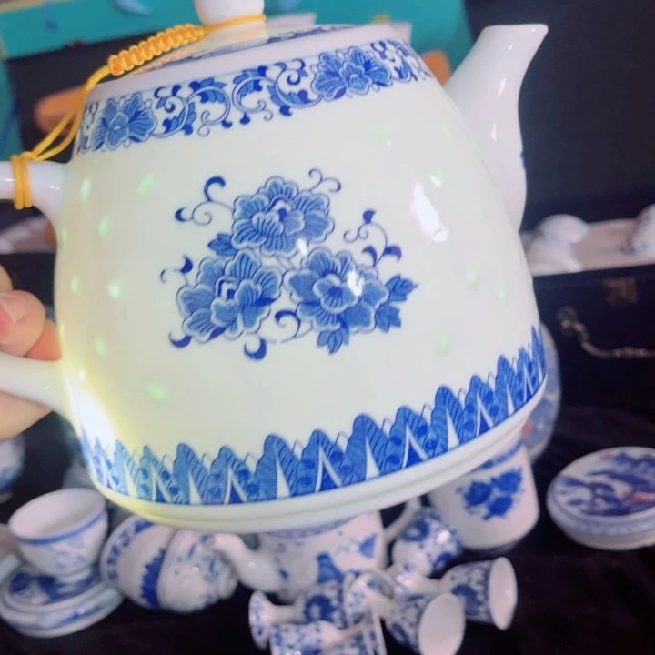 青花玲珑1.5升打水壶