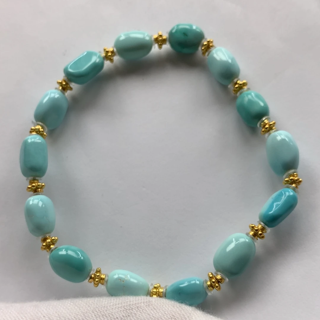 绿松石手串银S925镶嵌