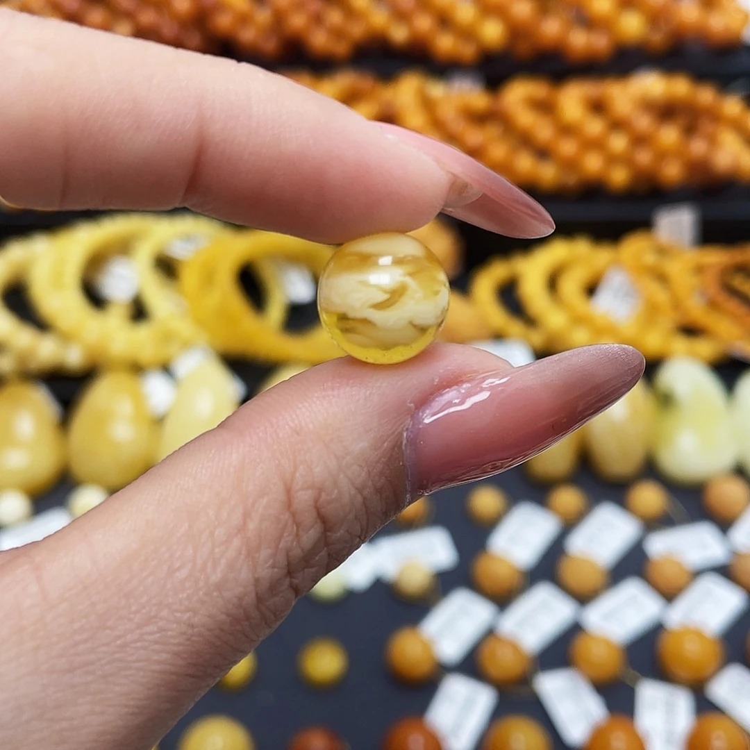 蜜蜡珠宝奇石未镶嵌12.4mm圆珠