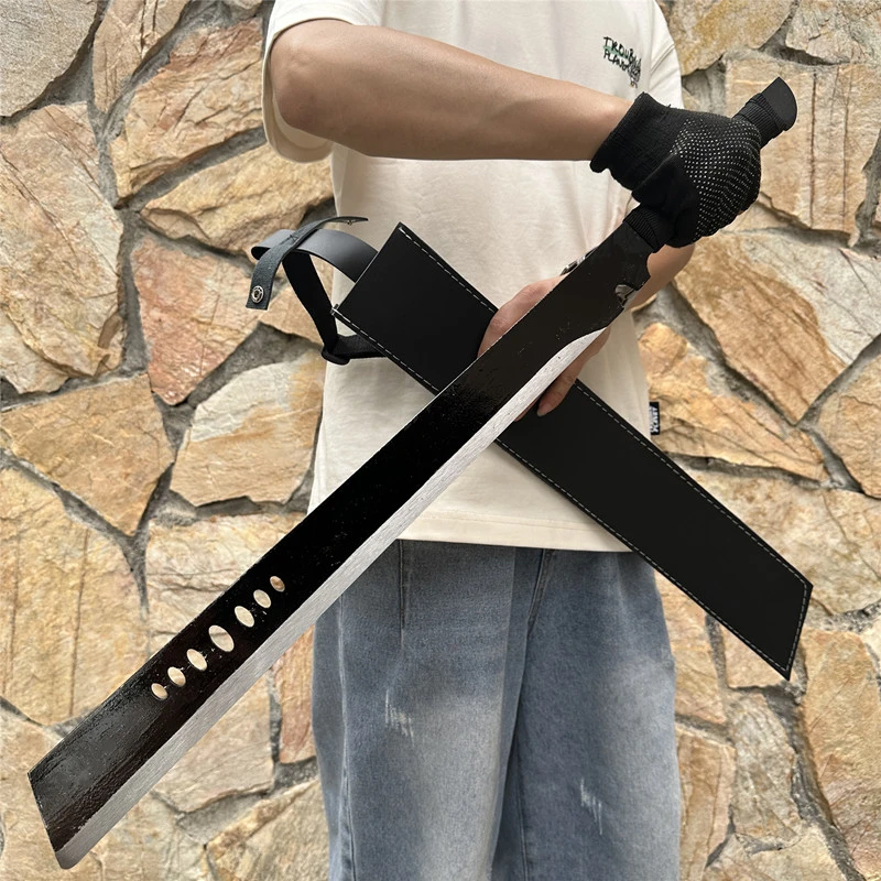 合法龙泉刀剑唐横刀一体轨道钢长刀直刀冷兵器防身户外武器未开刃