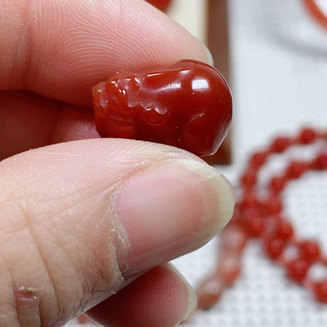 南红玛瑙未镶嵌单珠卡12