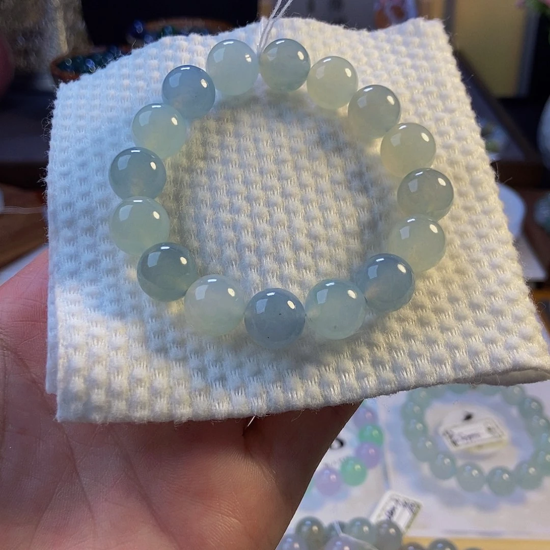 定制翡翠未镶嵌翡翠手串卡12+