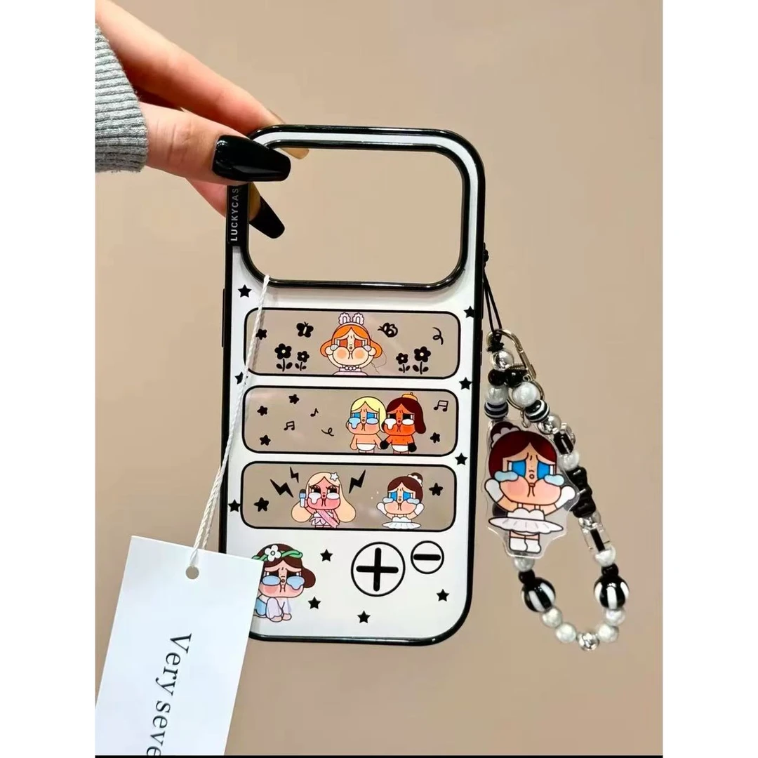 可爱镂空花朵哭泣女孩链条适用苹果17promax手机壳16iphone15