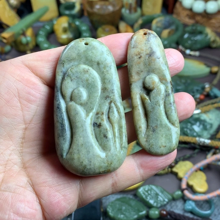 吊坠(赠链)未镶嵌岫岩河磨玉（透闪石质玉）