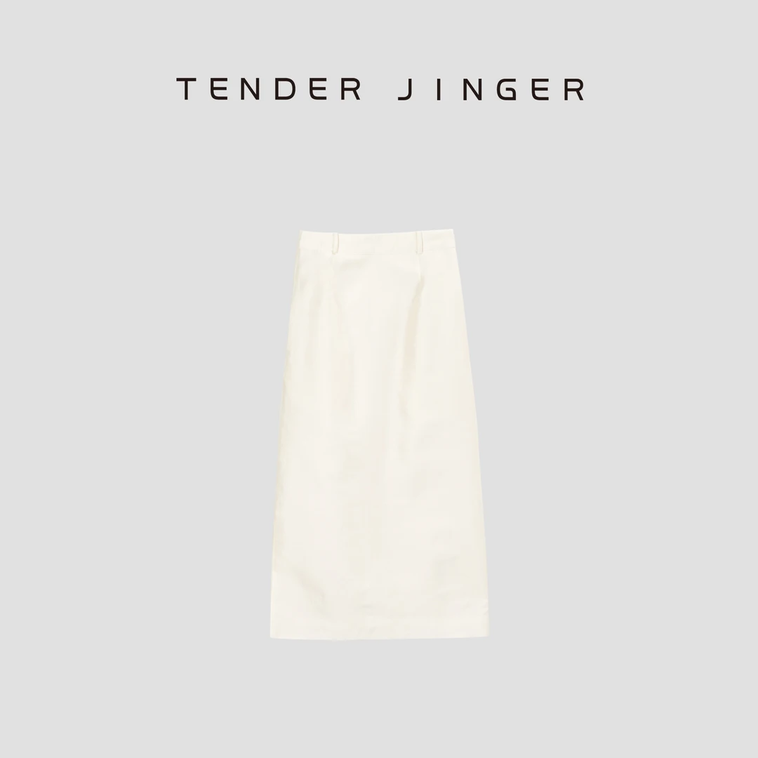 女士气质百搭高腰直筒真丝丝毛半身裙T43YMS77657