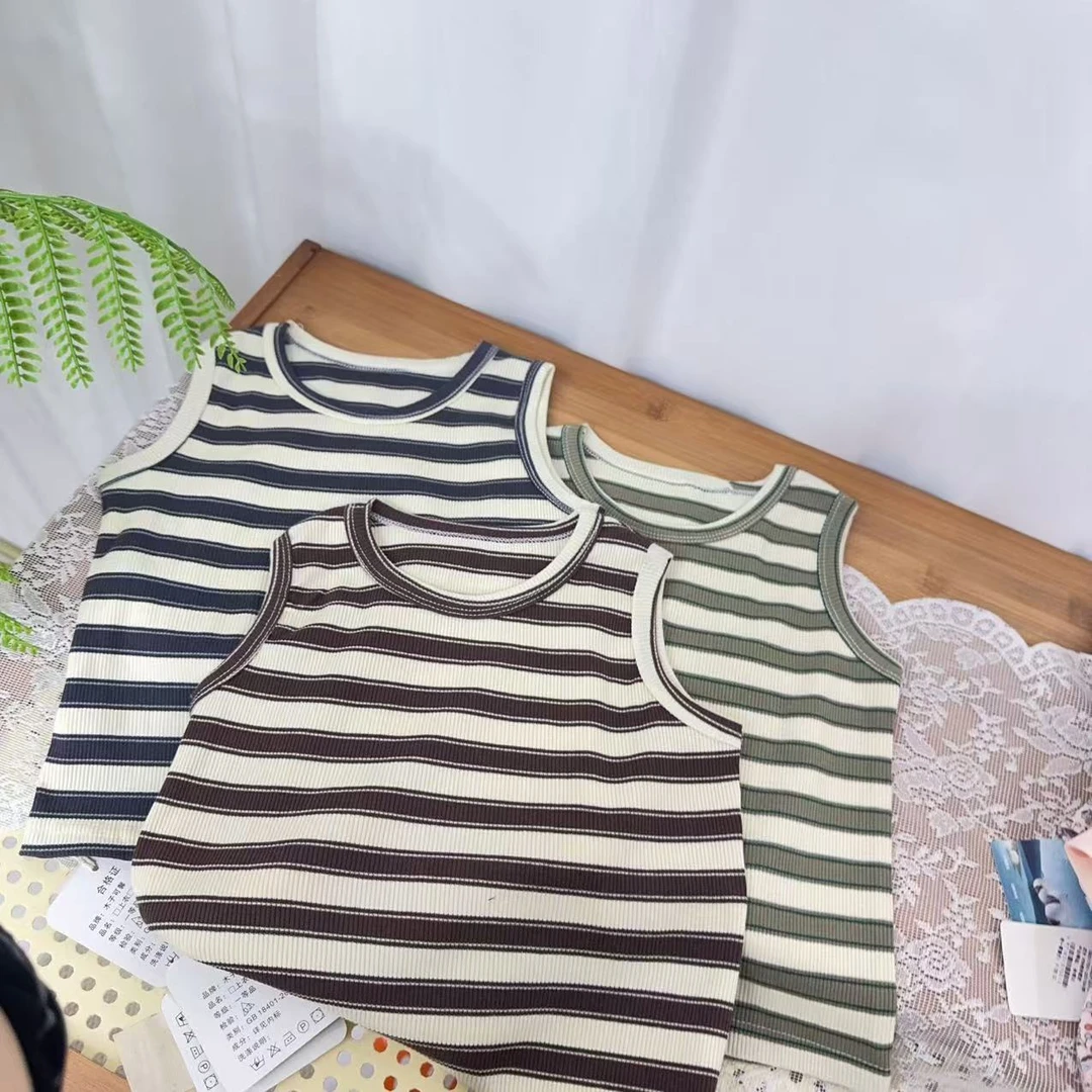 木子KX 夏季螺纹男女宝宝工字背心（100-140）