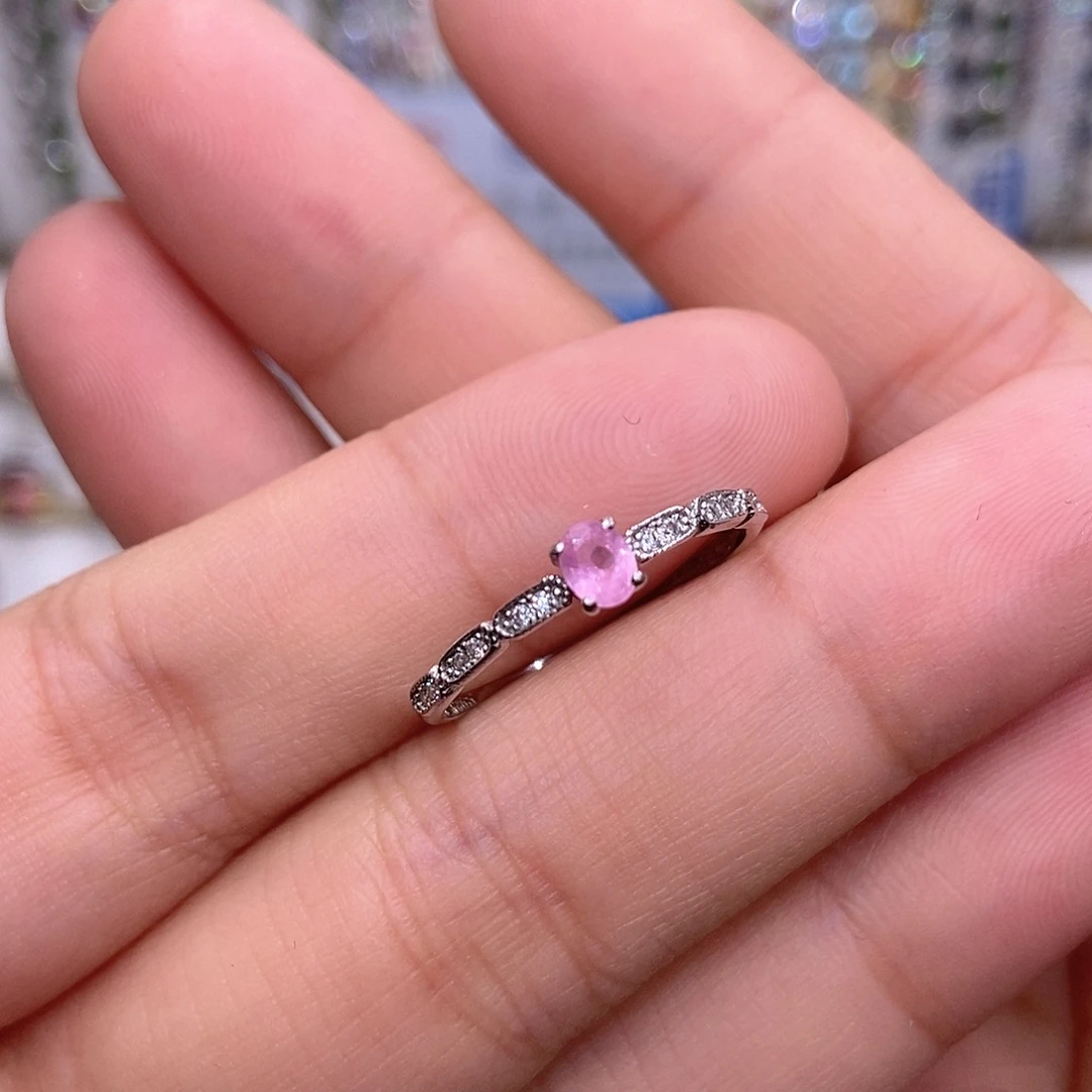 戒指尖晶石银S925镶嵌