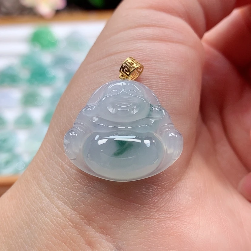 【闪购商品】翡翠18K金镶嵌吊坠(赠链)