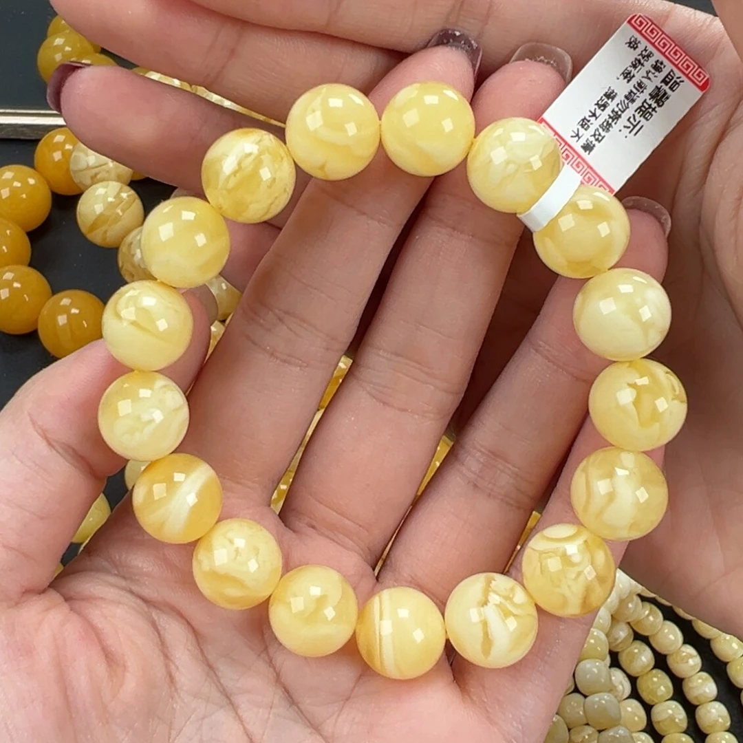 琥珀未镶嵌手链20白蜡妖花