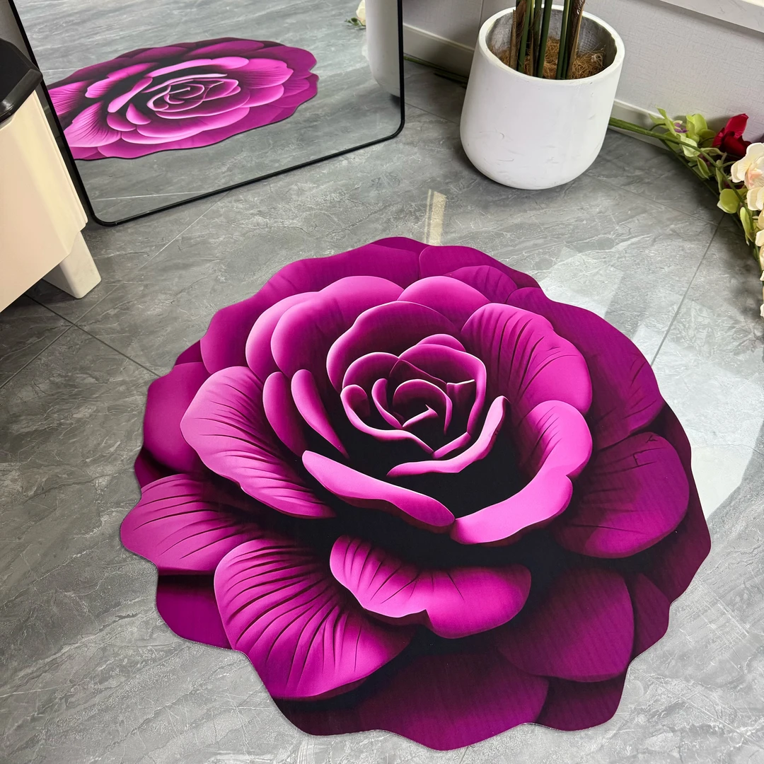 3D立体地垫客厅卧室厨房卫浴花卉地垫飘窗沙发茶几地垫